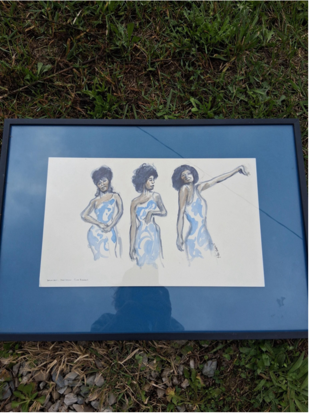 Watercolor painting of the supremes original signed twenty by fifteen inches